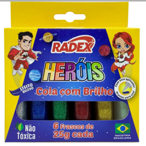Cola Colorida, Com Brilho, 2555, Radex - Et 6 Un